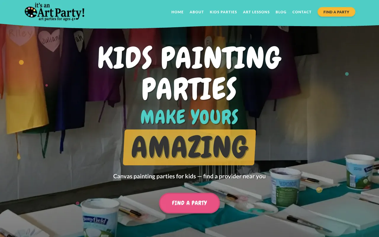 It's an Art Party — custom web design project by Scale Visibility, Scottsdale web design agency